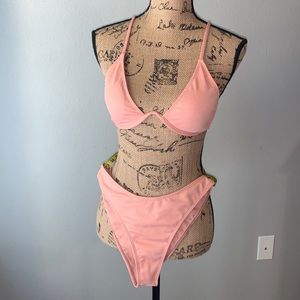 Coral bikini 90's style Shien NWT